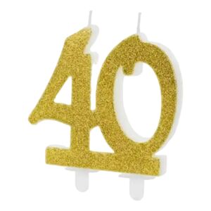 Party Deco Bougie Anniversaire or 40 ans