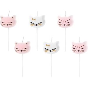 Party Deco Bougie tete de chat rose (lot de 6)