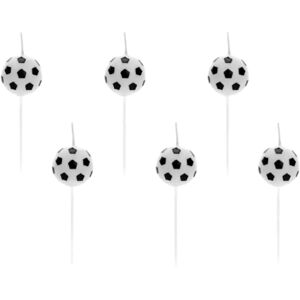 Party Deco Bougie ballon de foot (lot de 6)