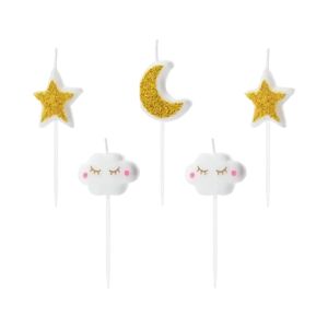 Party Deco Bougies d'anniversaire Little Star Or (lot de 5)