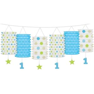 Party Deco Guirlande lanterne bleue anniversaire 1 an