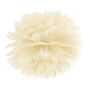 Party Deco Pompon en papier creme 25cm