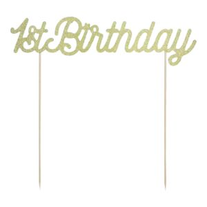 Party Deco Decoration pour gateau 1st Birthday or paillete