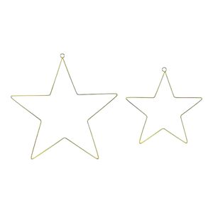 Party Deco Decorations a suspendre Étoiles en metal or (Lot de 2)