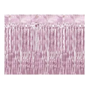 Party Deco Rideau scintillant a franges Rose clair 90x250cm