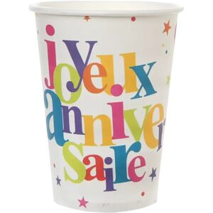 Santex Gobelet Joyeux Anniversaire Multicolore (lot de 10)