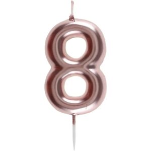 Santex Bougie Anniversaire Chiffre 8 Or rose