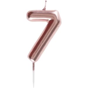 Santex Bougie Anniversaire Chiffre 7 Or rose