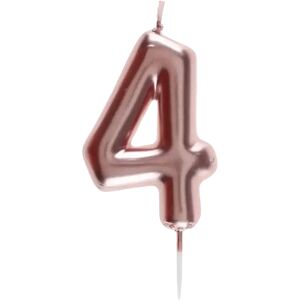 Santex Bougie Anniversaire Chiffre 4 Or rose