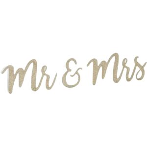 Party Deco Lettres Mr & Mrs Brillant Or 