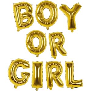 Guirlande ballons en aluminium Boy or Girl Or 