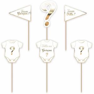 Party pro Pic decoration gateau gender reveal body - 6 pieces 