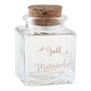 Santex Pot en verre carre Just Married - 4x4x6cm