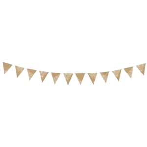 Party Deco Guirlande Fanion Kraft + Impression Blanche - 2,1 metres