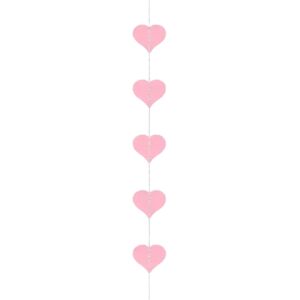 Guirlande de Coeur verticale - Rose - 3 metres