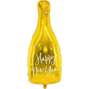 Party Deco Ballon Aluminium Bouteille - Happy New Year - Or - 32x82cm