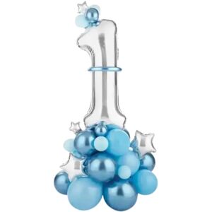 Party Deco Bouquet de Ballons Geant - Chiffre 1 Bleu - 90x140cm