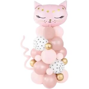 party deco Bouquet de Ballons Geant Chat Rose - À CONSTRUIRE - 83x140cm