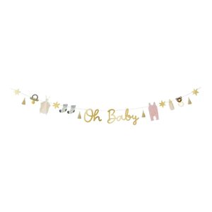 Party Deco Guirlande en papier en or Oh Baby - 2,5 metres