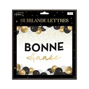 Guirlande Lettres Noir et Or Bonne Annee 2 metres