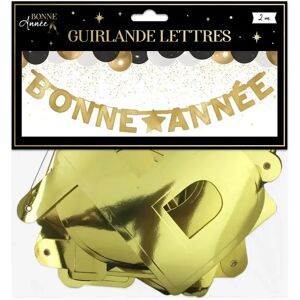 Guirlande Lettres et Etoile Or Bonne Annee 2 metres