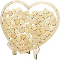 Party Deco Livre d’or en bois – Coeur + Support