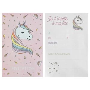 Santex Carte Invitation Licorne Rose (Lot de 6)