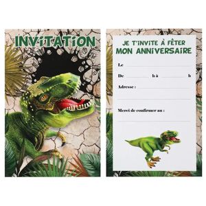 Carte d'invitation Dinosaure T Rex - Lot de 6