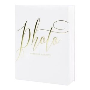 Party Deco Album photo blanc avec inscription dore