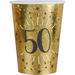 Santex Gobelet en papier 50 ans Or (lot de 10)