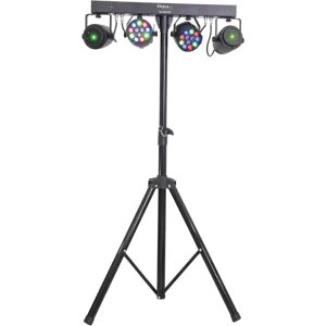 Support de lumiere 2 PAR LED RGBW + 2 LASERS Rouge & Vert