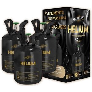 Lot de 3 Bouteilles Helium Jetable 50 Ballons (0,40m3