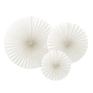 Party Deco Rosaces decoratives couleur blanc casse (3 pieces)