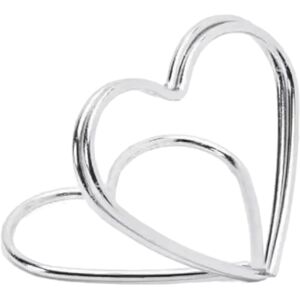 Party Deco Lot de 10 portes cartes Coeurs, argent, 2,5 cm