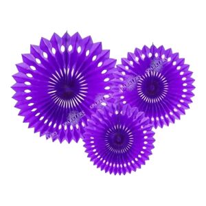 Party Deco Rosaces decoratives, violet, 20-30cm (3 pieces)