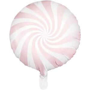 Party Deco Ballon Aluminium Sucette Rose et Blanc 45cm