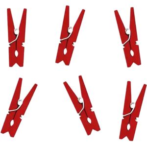 Party Deco Lot de 20 epingles en bois rouge