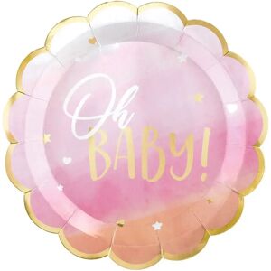 Amscan Assiette en papier Oh Baby Girl (Lot de 8)