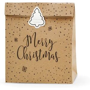 Party Deco Sac cadeau papier kraft Merry Christmas (3 pieces)