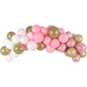 Party Deco Demi Arche de Ballons couleur Rose, Blanc et Or