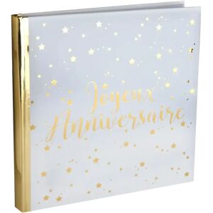 Santex Livre d'Or Joyeux Anniversaire Metallise Or/Blanc