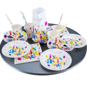 Santex Kit Joyeux Anniversaire Multicolore 10 personnes