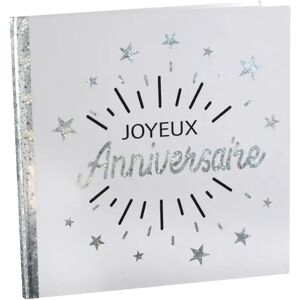 Santex Livre d'Or Joyeux Anniversaire Metallise Argent