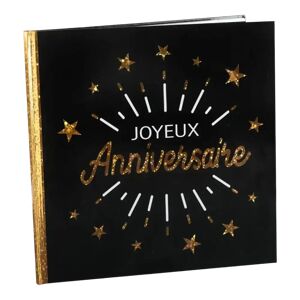 Santex Livre d'Or Joyeux Anniversaire Metallise Noir/Or