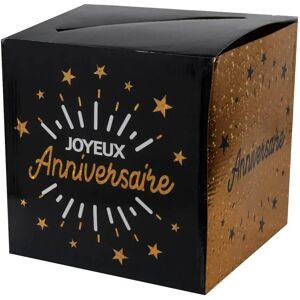 Santex Urne en papier Joyeux Anniversaire Noir/Or