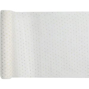 Santex Chemin de Table Blanc a Pois Or 3 metres