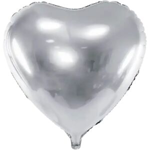 Partydeco Ballon Aluminium C?ur Argent- 45cm