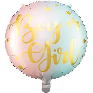 Partydeco Ballon Aluminium rose et bleu Boy or Girl ø35cm