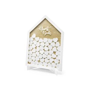 Party Deco Livre d'or en bois - Maison & 50 coeurs