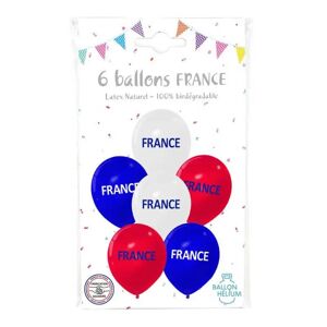 LOT DE 6 BALLONS - BLEU BLANC ROUGE - FRANCE - 30CM